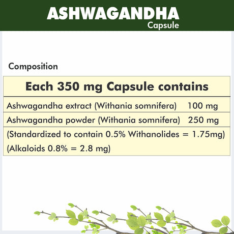 Ashwagandha Capsule Manage Anxiety & Stress Relief Enhanced Absorption & Antioxidants