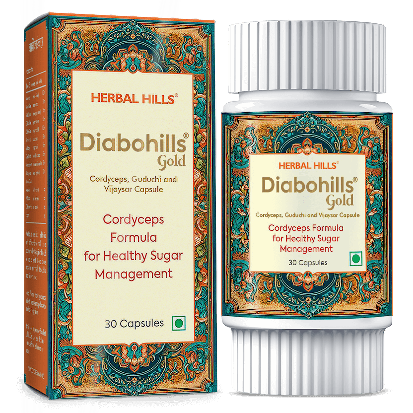 Diabohills Cordyceps Capsule, Advanced Ayurvedic diabetes care with Cordyceps, Aids to Regulate Glucose Metabolism & Improves Insulin Sensitivity to control Blood Sugar levels Naturally