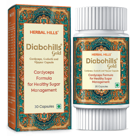 Diabohills Cordyceps Capsule, Advanced Ayurvedic diabetes care with Cordyceps, Aids to Regulate Glucose Metabolism & Improves Insulin Sensitivity to control Blood Sugar levels Naturally