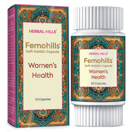 Femohills Capsule, Ayurvedic Women Health Capsules for Wellness & Vitality, Help Reduce Menstrual Discomfort, Menopausal Support, Nourishes Skin and Hair