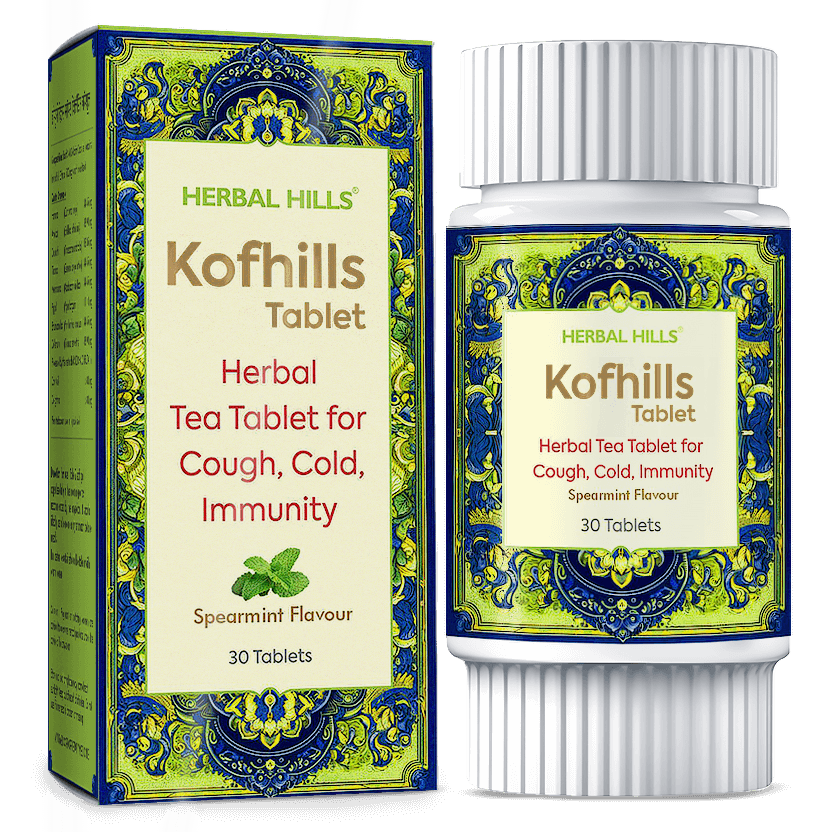 Kofhills Tablet, Ayurvedic respiratory care tablets, Natural cough cold remedy, Immune system respiratory support, Help Soothe Throat Irritation