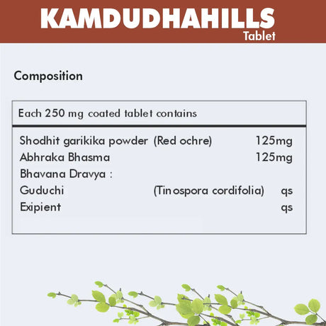 Kamdudhahills Tablet, Natural Relief from Acidity, Alleviates Heartburn and Indigestion, Supports Healthy Digestion, Ayurvedic Solution for Acid Reflux