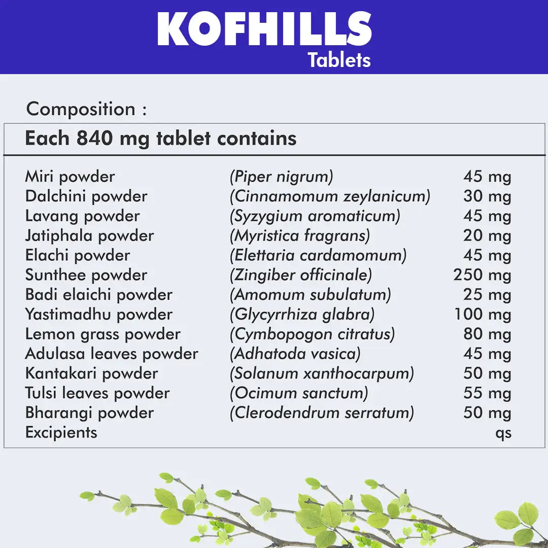 Buy Kofhills Cough, Cold & Immunity Tablet for Respiratory Support