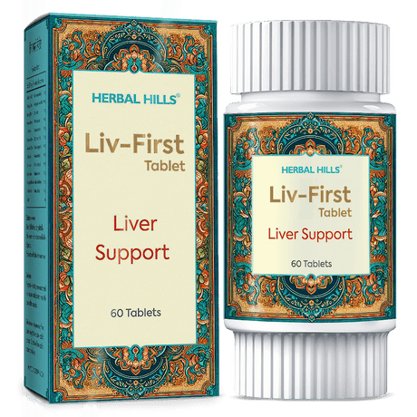 Liv-First Tablet, Ayurvedic liver care, Natural Liver detox tablet, Enhances digestion, Herbal liver support